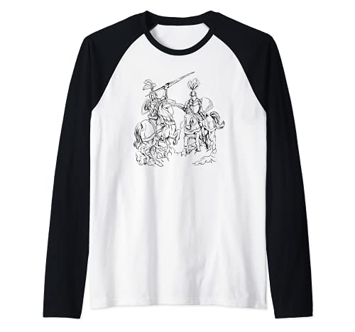 Competición medieval a caballo: las justas Camiseta Manga Raglan