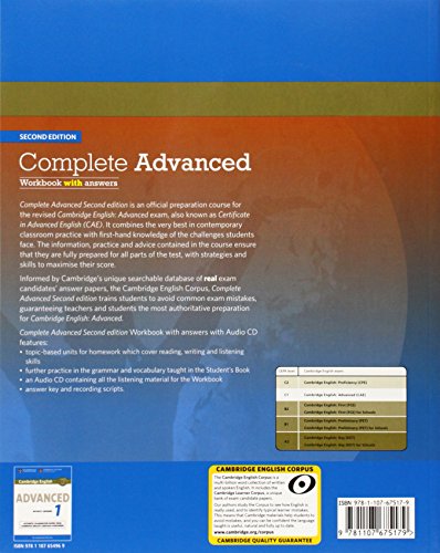 Complete Advanced Workbook with answers with Audio CD Second Edition