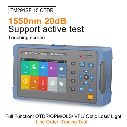 Comprobador de Fibra óptica 1550nm OTDR Dominio de Tiempo óptico Reflectómetro TM291SF-15 Inglés Tester de Fibra óptica con Todas Las Funciones