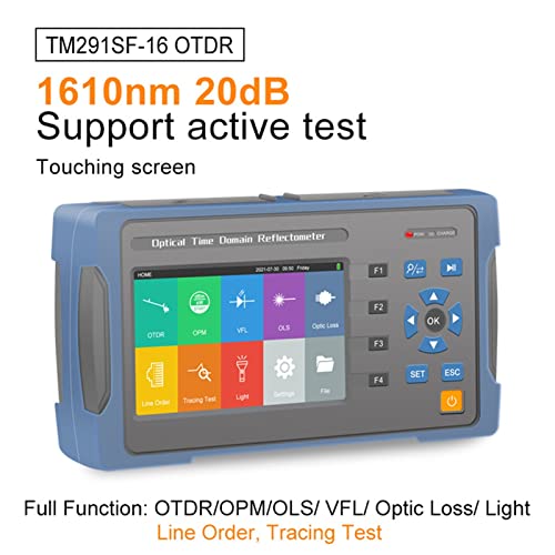 Comprobador de Fibra óptica 1610nm OTDR Reflectómetro de dominio de Tiempo óptico con función de Seguimiento Función de Secuencia en inglés versión de Fibra óptica.