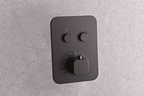 Conjunto ducha termostática empotrada Imex Portugal Negro GTP022-NG