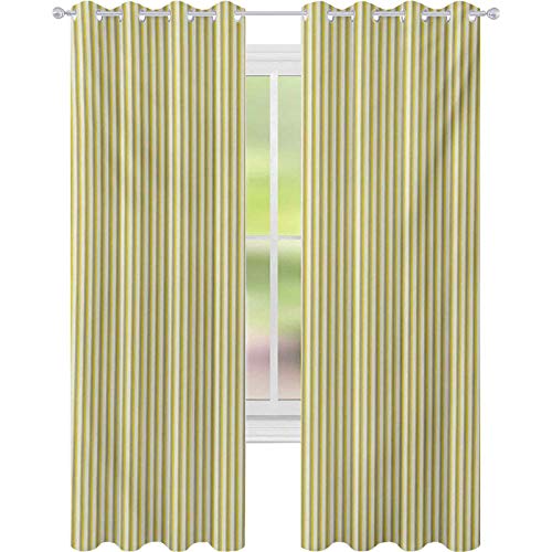 Cortinas opacas para ventana, diseño de circo inspirado en la tienda de campaña, imagen moderna, 52 x 108 de ancho x 108, cortinas de ventana para dormitorio, amarillo pálido, beige y blanco
