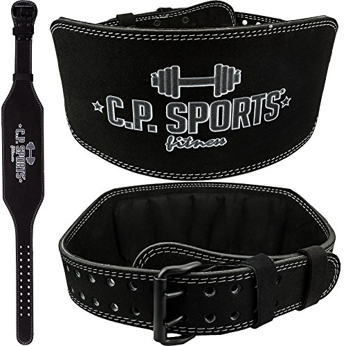 C.P. Sports Cinturón de Entrenamiento Deportivo, Levantador de Pesas, Hombre y Mujer, Extra Ancho y estándar, Deportes de Fuerza, Culturismo, Fitness, Resistente y Suave Piel Amara