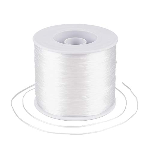 Craftdady 500 metros de hilo elástico para abalorios de 0,3 mm de fibra elástica de alta elasticidad, cuerda blanca con carrete para hacer joyas