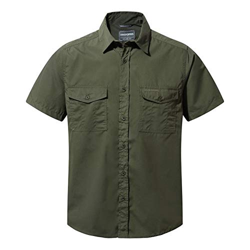 Craghoppers Kiwi Camisa de Manga Corta, Hombre, Verde (Cedar), 50 (Tala Fabricante: M)