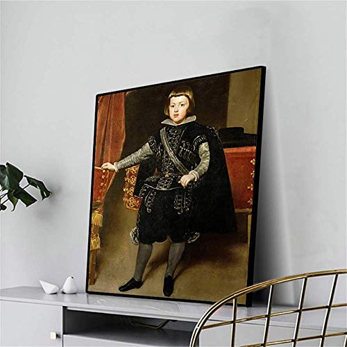 Crazystore Arte de la Pared de la Lona 60x80cm sin Marco Cassisy 《Retrato del Infante Baltasar Carlos》 Diego Velázquez Cuadro Decoración de la Pared Decoración Moderna del hogar