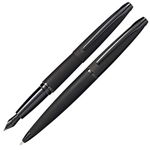 Cross ATX - Juego de pluma y bolígrafo (en caja de regalo), color negro cepillado