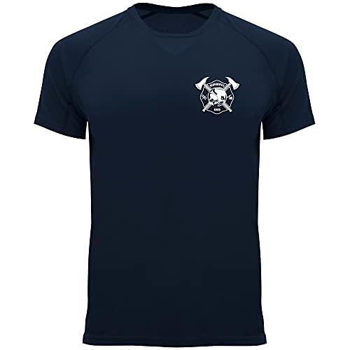 Crossfire Camiseta Bomberos Básica en Azul Marino (M, Técnica)