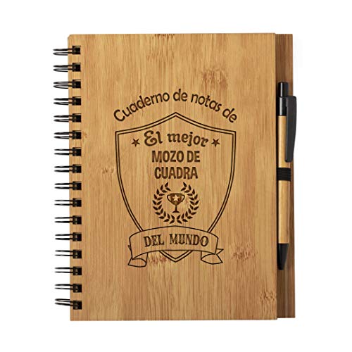 Cuaderno De Notas El Mejor Mozo De Cuadra Del Mundo - Libreta De Madera Natural Con Boligrafo Regalo Original Tamaño A5