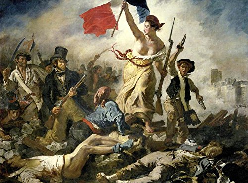 Cuadro Canvas La Libertad guiando al Pueblo de Delacroix 75x55cm