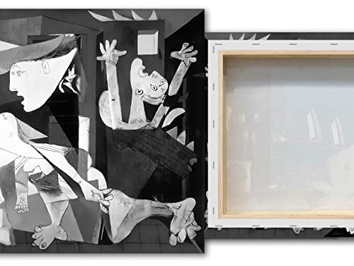 Cuadro Lienzo el Guernica de Picasso - 100x45 cm - Lienzo de Tela Bastidor de Madera de 3 cm de Grosor - Fabricado en España - Impresión en Alta resolución y Calidad (100, 45)