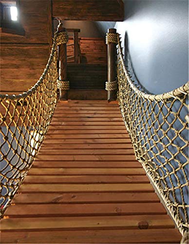 Cuerda De Cáñamo Net 8mm * 10cm Niños Al Aire Libre Escalada En El Exterior Escaleras De Balcón Protección Jardín Protección Neta Jute Cordel De Seguridad para Niños(Size:1 * 10m（3 * 33ft）)
