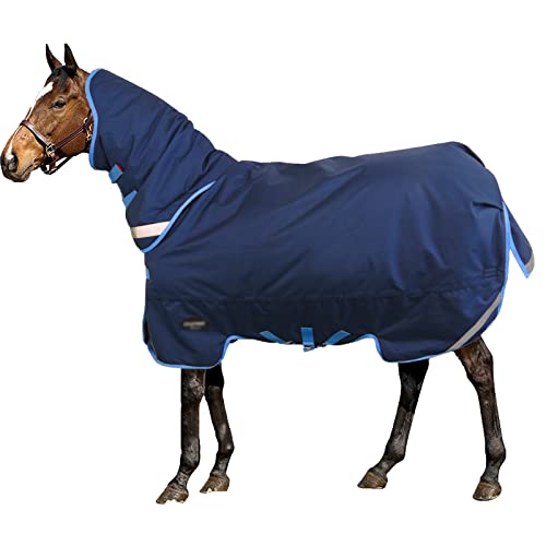 Cugzue Manta De Invierno para Caballos 1200d, Tela Oxford, Resistente, Mantas para Caballos para Invierno, Impermeables, Desmontables, De Doble Propósito, para Mantener El Calor 155cm