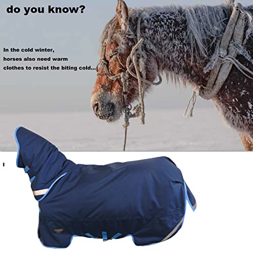 Cugzue Mantas para Caballos para Invierno, Impermeables, 1200d Oxford, Resistente a La Tela, Manta De Invierno para Caballos, Desmontable, De Doble Propósito, Mantener Caliente,155 Cm