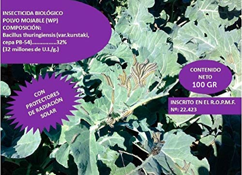 CULTIVERS Bacillus thuringiensis kurstaki 32 wg de 100gr. Insecticida Ecológico contra orugas. Insecticida biológico para Todo Tipo de Verduras