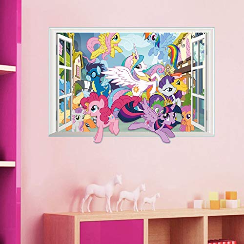 CVG Apple Jack Pinkie Pie Pegatinas de decoración de Pared Dormitorio decoración cartón Caballo 3D Ventana Mural Arte calcomanías Regalo para niñas