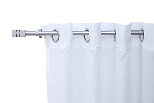 Dalina Textil Barra Extensible para Cortina con terminales en Estilo de Moderno - Barra Cortina Básica Rectángula incluiye Soportes y Anillos de Plásticos(Blanco Bronceado, 160-310cm)