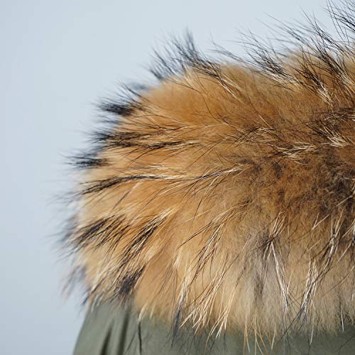 Dancel - Bufanda de pelo de mapache auténtico, para mujer, para cuello de abrigo o borde de capucha, 80 x 13 cm