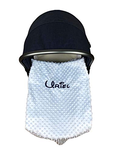 Danielstore- Manta Bordada Personalizada para Bebé Extrasuave con Reverso aterciopelado para Carrito Bebe-Capazo Regalo para Baby Shower(1,10 x 0,80 cm)