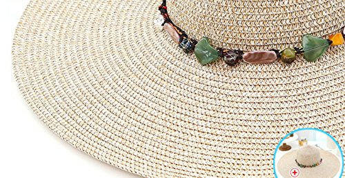Da.Wa - Sombrero de Paja para Mujer, de Verano, para Playa, Plegable, Color Amarillo
