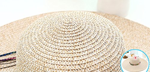 Da.Wa - Sombrero de Paja para Mujer, de Verano, para Playa, Plegable, Color Amarillo