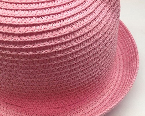 Da.Wa Sombrero de paja para niñas con ala ancha para el sol de verano para niños, sombrero de paja tejido para la playa, para viajes al aire libre
