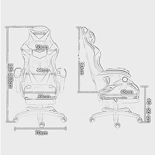 DBL Silla de oficina ejecutiva de reclinación del juego, sillas de escritorio de ordenador, diseño ergonómico for trabajo pesado de descanso de respaldo alto Silla Umbar acolchonarlo Silla de oficina