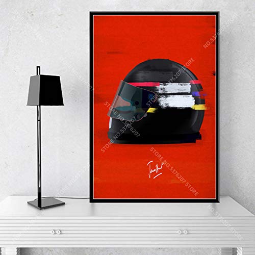 Decoración Artística Ayrton Senna Fórmula 1 Cascos De Coche De Carreras Cuadro sobre Lienzo para Pared Póster Impreso En Lienzo Pintura Sin Marco A268 50X60Cm (Sin Marco)