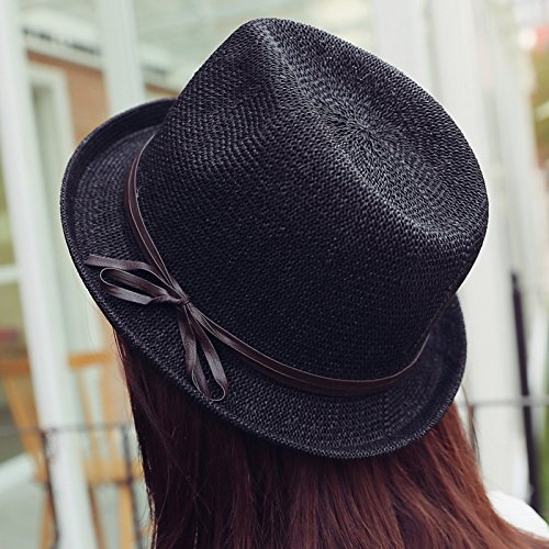 Demarkt Sombrero de paja para el sol, sombrero de pescador, sombrero de verano, gorra de jazz, color negro caqui M