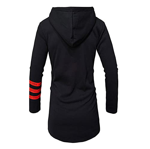 Deportiva Camisa Hombre Otoño Invierno Clásica Clásica con Cremallera Empalme con Capucha Hombre Chaqueta Urbana Longitud Media Ajustado Calavera Estampado Hombre Manga Larga