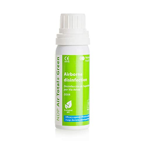 Desinfectante para todo tipo de Superficies, Vía Aérea, Eliminación de Virus, Hongos y Bacterias, Eliminación de Olores, - NDP Total Air+ Green de Vesismin - Nebulizador (50 ml) (300 ml)
