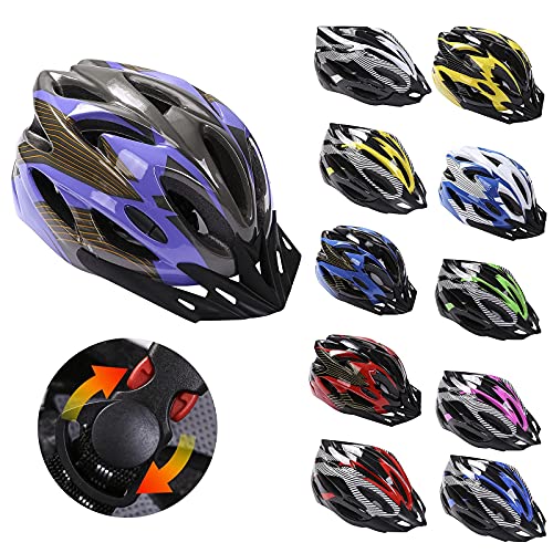 Deyiis Casco de bicicleta, Montaña Casco de Bicicleta para Adultos Ajustable con Visera Desmontable para Bicicleta MTB City Specialized Casco de Bicicleta Todoterreno para Hombres y Mujeres Lila