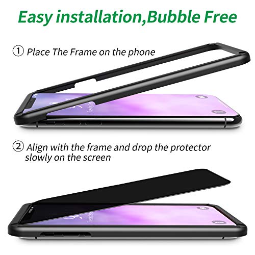 Deyooxi Cristal Templado Privacidad para iPhone 11/iPhone XR,2 Unidades 3D Completa de Cobertura Total Pantalla Protectora Antiespias,Anti Espía Vidrio Templado protector,Negro