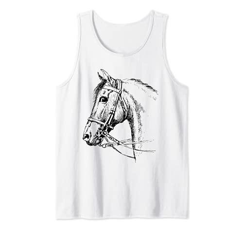 Dibujo De Cara De Caballo Camiseta sin Mangas