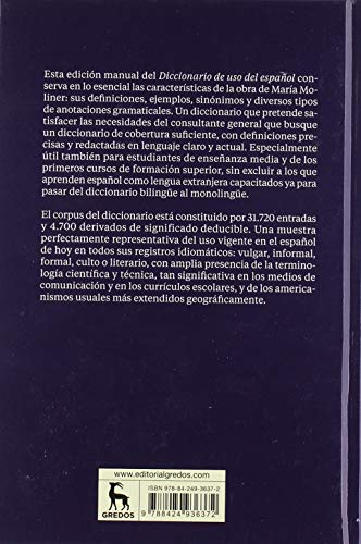 Diccionario de uso de español. Manual: Nueva edición (DICCIONARIOS)