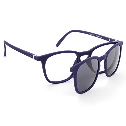 DIDINSKY Gafas de Presbicia con Filtro Anti Luz Azul con Capa de Sol. Gafas Clip on Imantadas para Hombre y Mujer. Indigo 0.0 – TATE CLIP ON