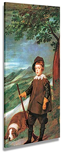 Digitalpix Artenòr Quadro Velázquez Diego Il Principe Baltasar Carlos Cacciatore 1635 - Stampa su Tela Canvas Intelaiata - 48 x 92 cm