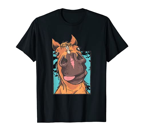 Diseño para damas de caballos con cara de caballo de cerca Camiseta