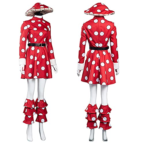 Disfraz de Cosplay de Kinoko Komori Shemage para Mujer, Traje de Hongo Rojo de Halloween con Sombrero