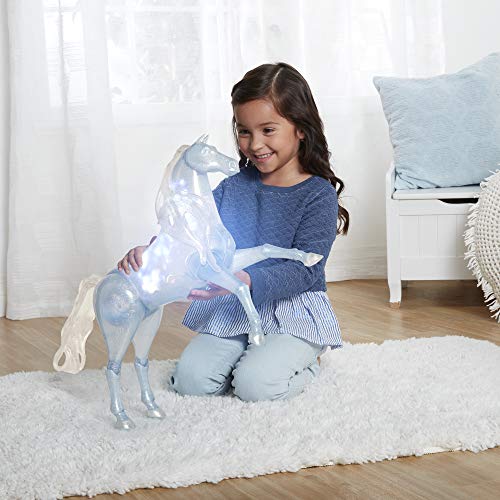 Disney Frozen 2: Caballo esperitual Grande (38 cm) de Elsa; Nokk acuatico Que se Ilumina y con Efectos de Sonidos