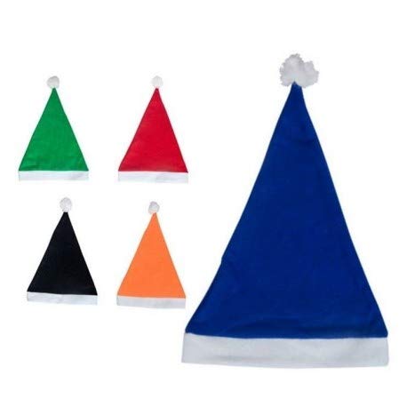 DISOK Lote de 50 Gorros de Papa Noel de Colores Surtidos - Gorros de Papa Noel para Navidad Muy Baratos, Originales de Colores