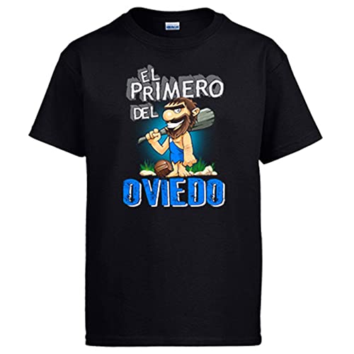 Diver Bebé Camiseta Frase el Primero del Oviedo para hincha de su Equipo de fútbol - Negro, M