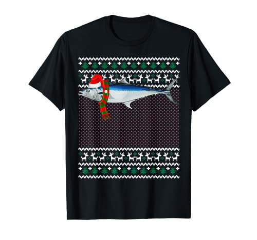 Divertido Navidad Santa Sombrero Español Caballa Feo Navidad Camiseta