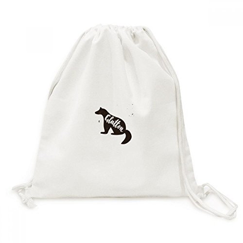 DIYthinker Viajes Glotón Negro Y Animal Lona Blanco morral del Lazo Bolsas de la Compra