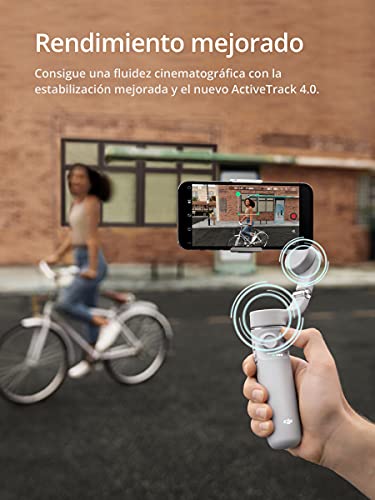 DJI OM 5 Athen Gray - Estabilizador para Smartphones en Tres Ejes, Brazo Extensible Integrado, Portátil y Plegable, Estabilizador Android y Iphone con Shotguides, Gris