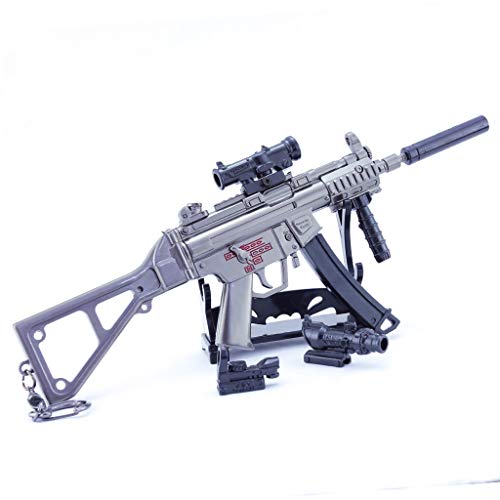 DJIEYU 1/4 Escala del Ejército Militar Miniatura Mini HK MP5 Subametralladoras de Metal Modelo Pistola Figura Accesorios de Juguete Llavero Die Cast Decoración Juguetes