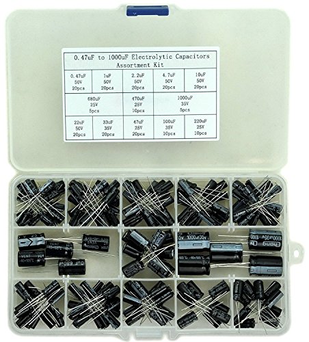 DollaTek Condensadores 13 Valores Total 200 PCS 0.47uF a 1000uF Capacitadores Electrolíticos Kit de Surtido