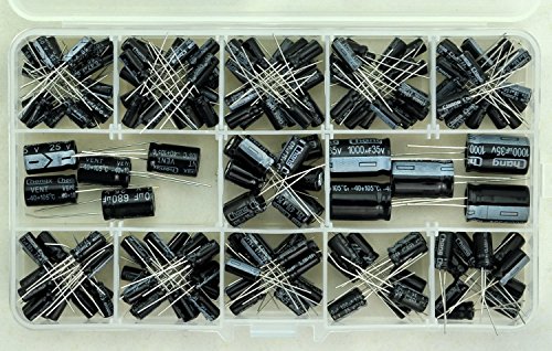 DollaTek Condensadores 13 Valores Total 200 PCS 0.47uF a 1000uF Capacitadores Electrolíticos Kit de Surtido