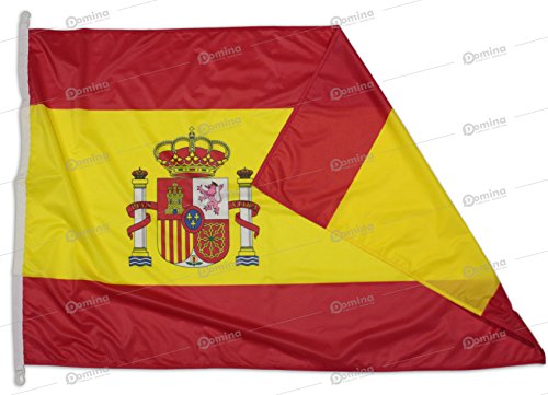 Domina Bandera España 100x70 cm en Tela náutico Resistente al Viento 115g/m², Bandera española 100x70 Lavable, Bandera de Espana 100x70 cordón, Doble Costura perimetral y Cinta de Refuerzo