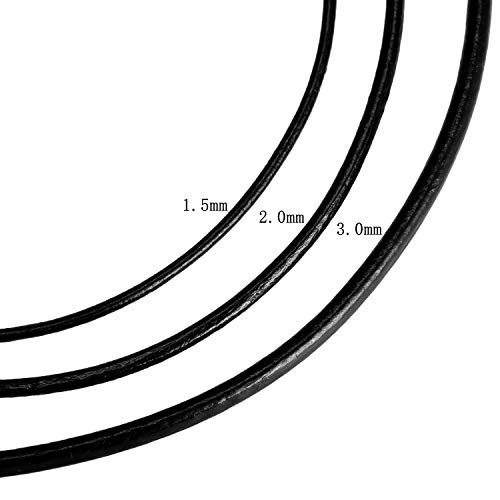 DonDon Cinta de cuero negro - DIY Rollo de 15 metro 3 mm de ancho